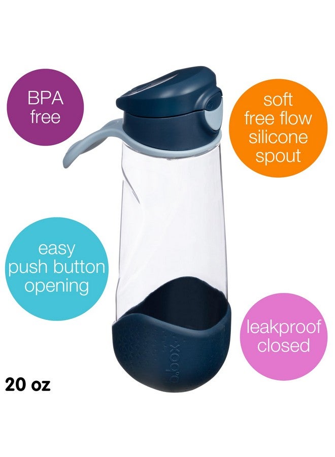 b.box 20 oz Sport Spout Kids Water Bottle for School, Sports, Travel, Daycare. Leakproof, Spill Proof, Dishwasher Safe. Easy Grip Triangle Shape, Durable Tritan Material. BPA Free. - Image 2