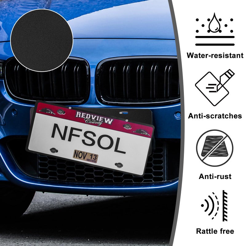Demao License Plate Pad Anti Rrattle 2 Pack, License Plate Foam Padding Shockproof, Universal Fit for Car &SUV Noise Reduction & Vibration Dampening,11.6"x5.8"x0.1" - Image 2