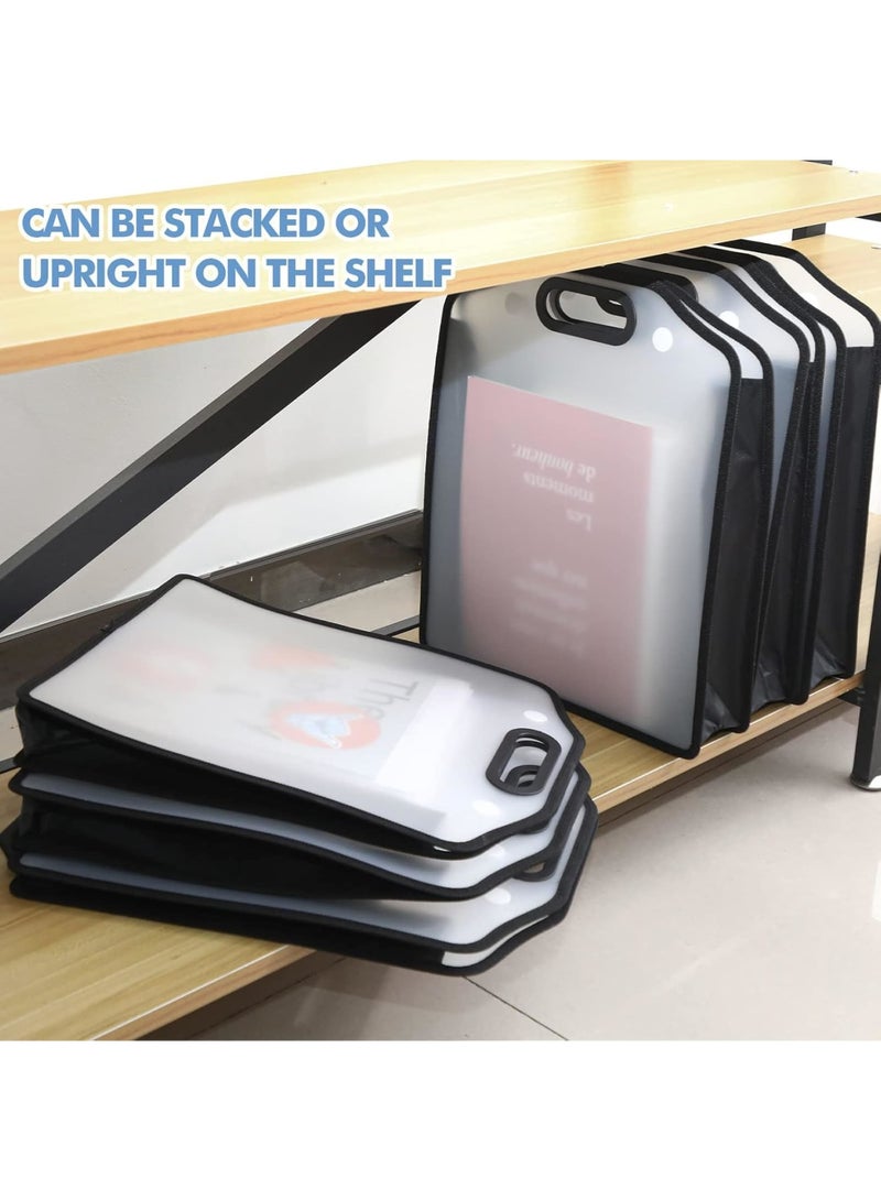 SOLARAE Scrapbook Paper Storage Organizer, 6Pce Handle Expandable Craft Paper Storage for Documents Office Photos Cardstock File (12'' x 12'') - Image 4
