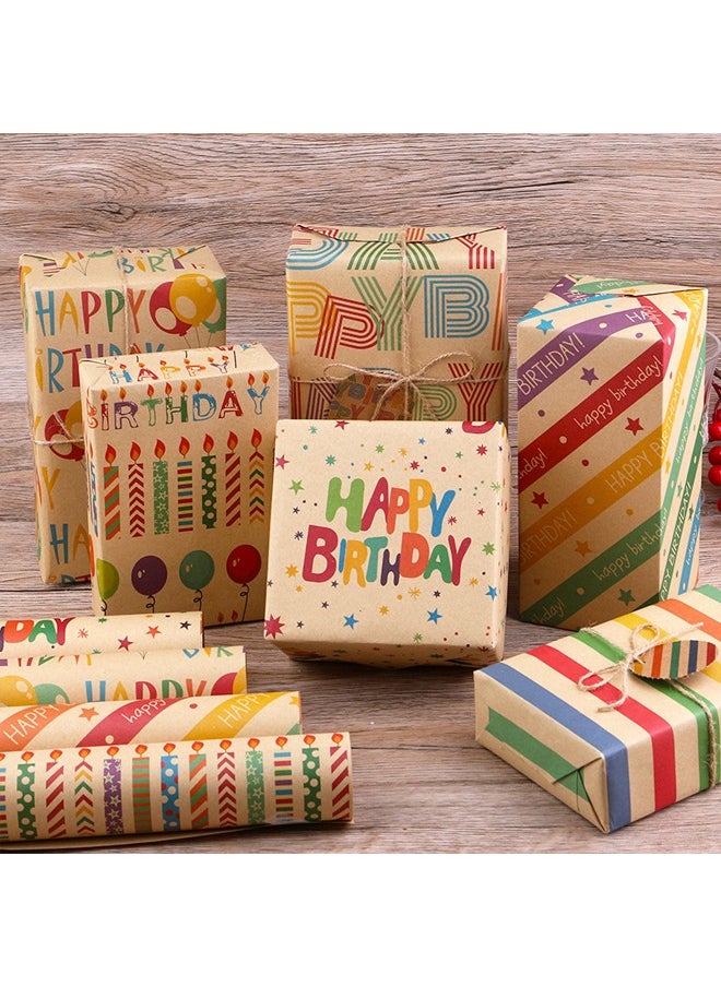Zeemey - 6 Sheets Gift Wrapping Paper With Accessories,Holiday Gift Wrapping Paper,Birthday Gift Box Gift Wrapping DIY, Gift Wrapping Paper for Birthday, Holiday, Wedding, Party,Kids Gift Wrapping (70cmX50cm) - Image 1