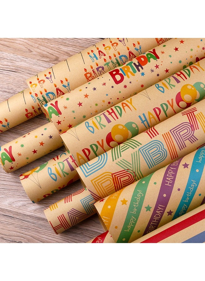 Zeemey - 6 Sheets Gift Wrapping Paper With Accessories,Holiday Gift Wrapping Paper,Birthday Gift Box Gift Wrapping DIY, Gift Wrapping Paper for Birthday, Holiday, Wedding, Party,Kids Gift Wrapping (70cmX50cm) - Image 1