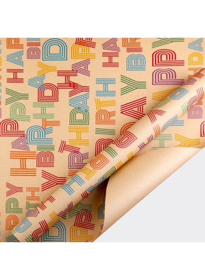 Zeemey - 6 Sheets Gift Wrapping Paper With Accessories,Holiday Gift Wrapping Paper,Birthday Gift Box Gift Wrapping DIY, Gift Wrapping Paper for Birthday, Holiday, Wedding, Party,Kids Gift Wrapping (70cmX50cm) - Image 1