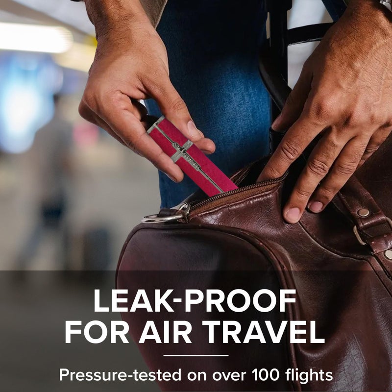 Travalo Milano Perfume Atomizer - Leak-Proof and TSA Approved for Air Travel - Reusable, Airtight, Easy Fill Mini Pump Sprayer - Lightweight Vegan Leather with Polished Metal Outer Shell - Hot Pink - Image 5