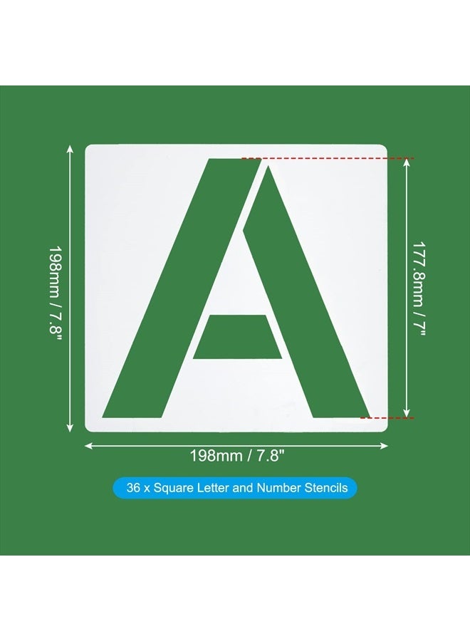 PATIKIL 7 Inch Letter Stencils Number Stencils, 36 Pack Reusable Alphabet Templates Numbers Stencil Set for Painting on Wood Wall, White - Image 2