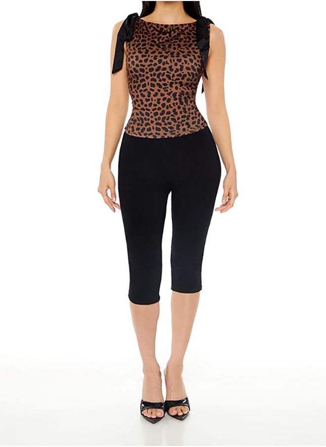 FOREVER 21 Cheetah Print Tie-Strap Tank Top  - Image 5