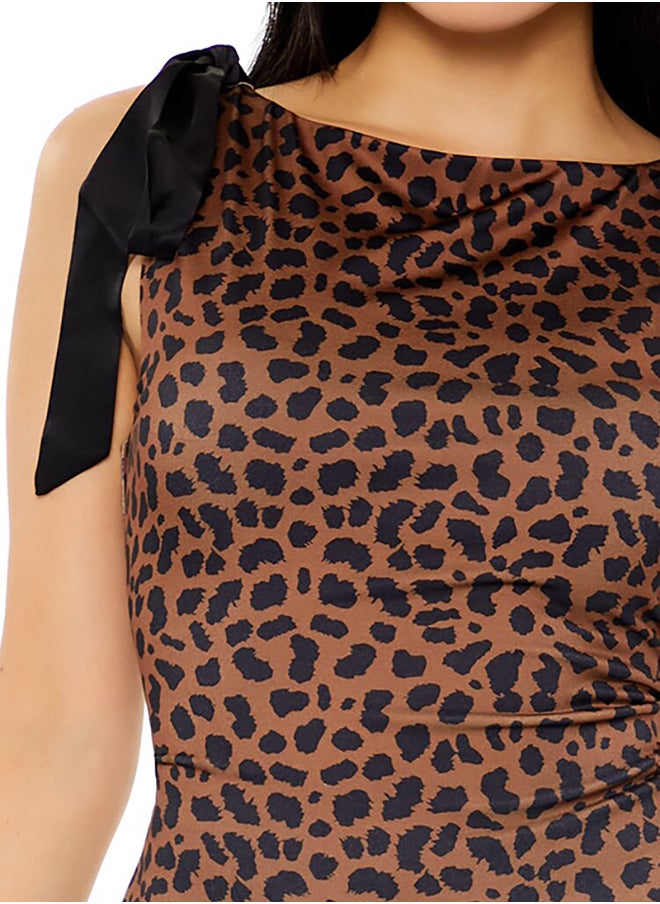 FOREVER 21 Cheetah Print Tie-Strap Tank Top  - Image 4