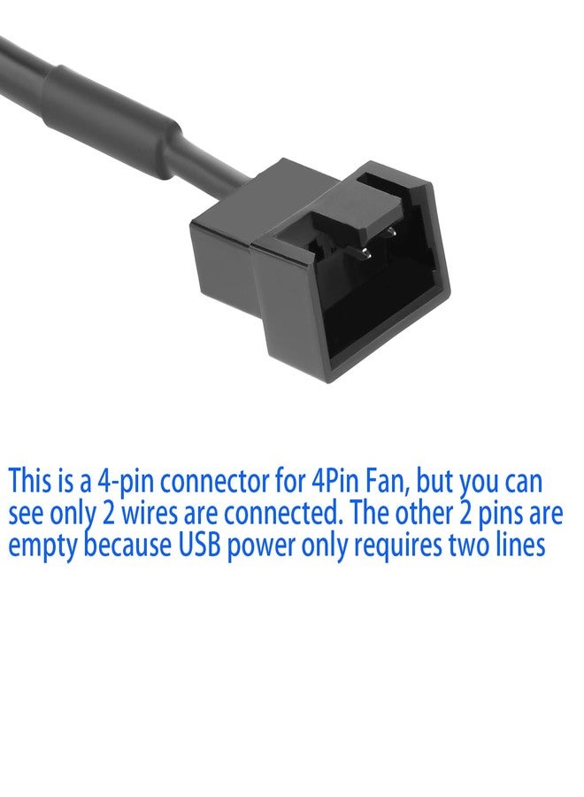 OwlTree 2 Pack USB 5V to 12V 4 Pin Fan Speed Adapter Controller Supported PC Cooling Fan, Max 12V 8W Output (11.8inch) - Image 4