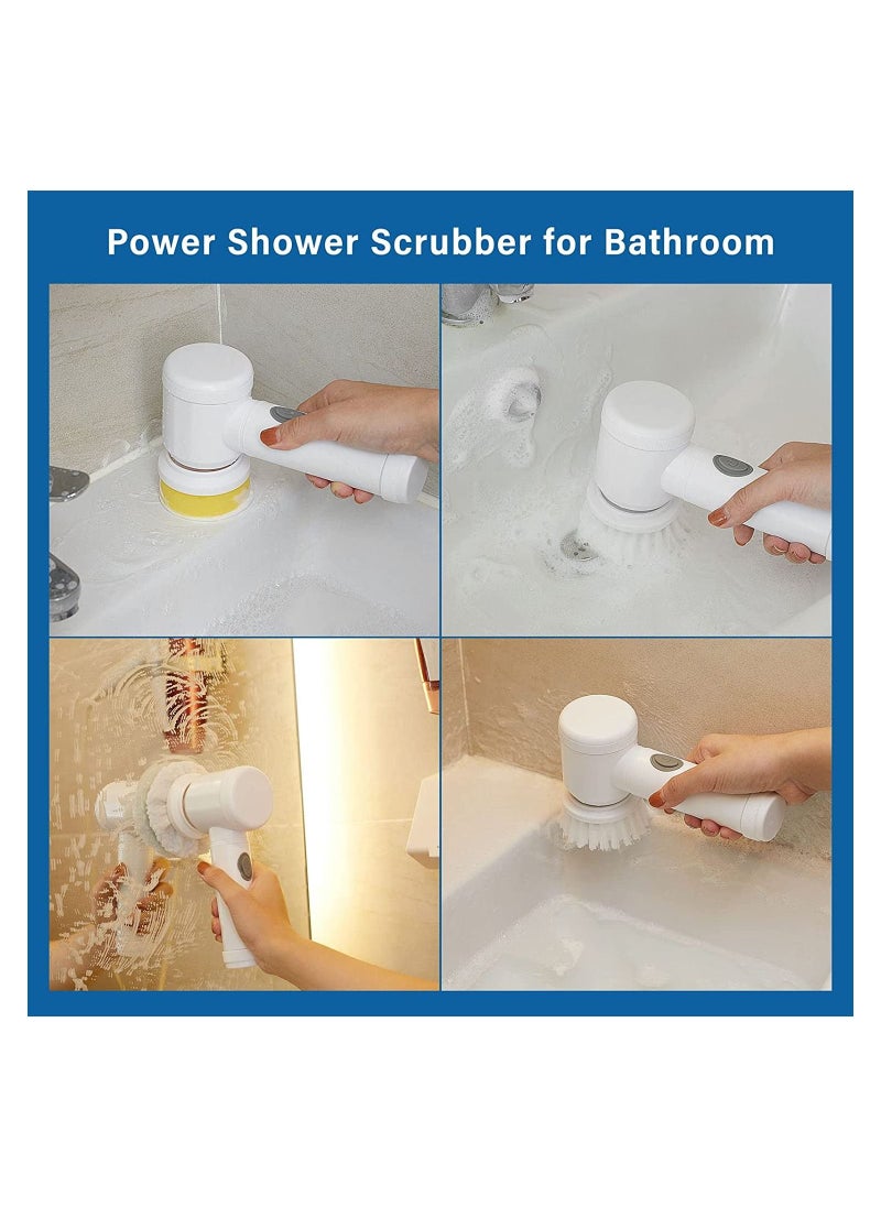 Generic - Electric Spin Scrubber Rechargeable Cleaning Tools,Grout Brush, Electric Cleaning Brush with 3 Brush Heads,Electric Scrubber Suitable for Bathroom Wall Tiles Floor Bathtub Kitchen - Image 1