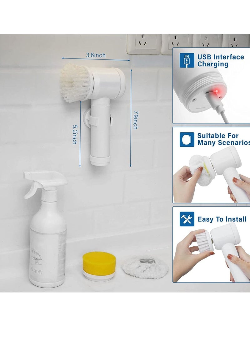 Generic - Electric Spin Scrubber Rechargeable Cleaning Tools,Grout Brush, Electric Cleaning Brush with 3 Brush Heads,Electric Scrubber Suitable for Bathroom Wall Tiles Floor Bathtub Kitchen - Image 1