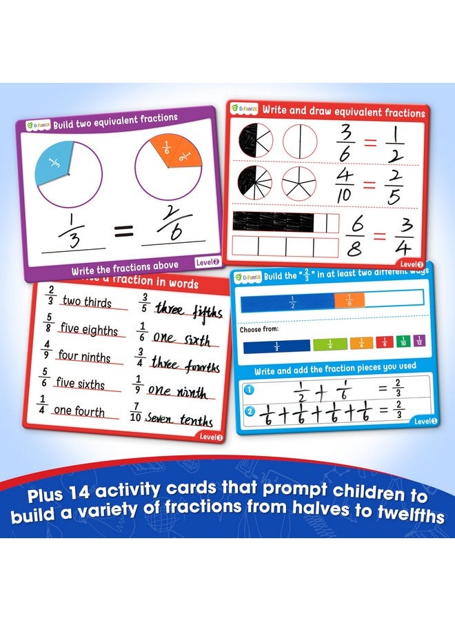 D-FantiX Magnetic Fraction Tiles & Fraction Circles Activity Set, Math Manipulatives For Elementary School, Fraction Manipulatives Montessori Learning Resources For Kids Students Homeschool Supplies - Image 3