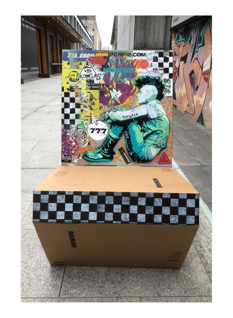 كول بيبي كرسي ورقي COOLBABY ، غلاف من الورق المقوى المموج ، صندوق كرتوني ، تجميع صوفا من ورق الكرافت لتقوم بها بنفسك - Image 3