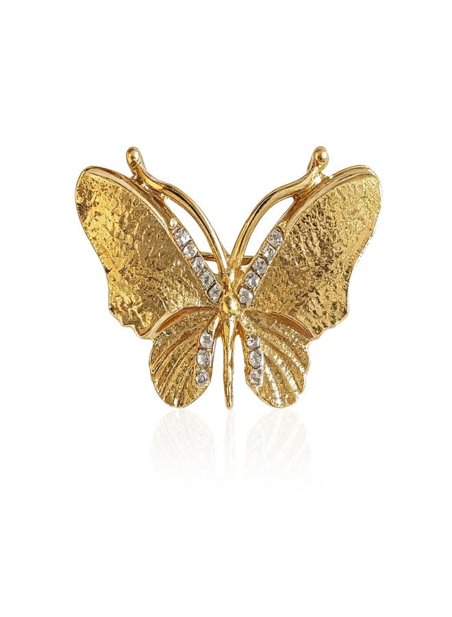 CZMZHFC Gold Butterfly Broochs Pin for Women,Small Elegant Butterfly Brooch for Lapel,Christmas Party Stylish Dress Hat Bags Pin Accessories - Image 1