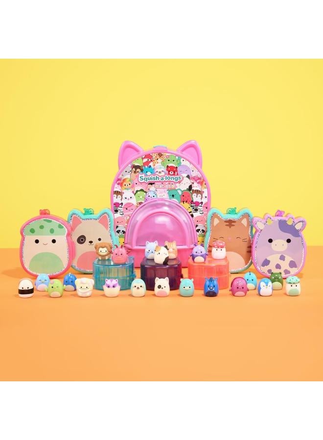 سكويش مالوز مجموعة ألعاب Squish-a-longs Party Pack On-The-Go - السلسلة 1 - ثلاث دمى صغيرة قابلة للضغط بحجم 1 بوصة مع 9 قطع أثاث - اجمع، بادِل، والعب - Image 3