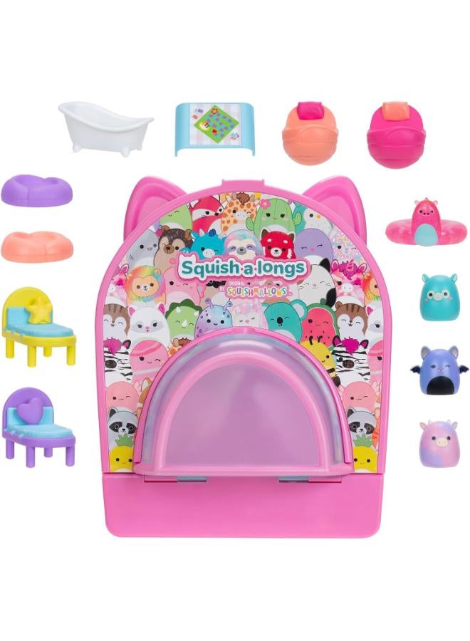 سكويش مالوز مجموعة ألعاب Squish-a-longs Party Pack On-The-Go - السلسلة 1 - ثلاث دمى صغيرة قابلة للضغط بحجم 1 بوصة مع 9 قطع أثاث - اجمع، بادِل، والعب - Image 5