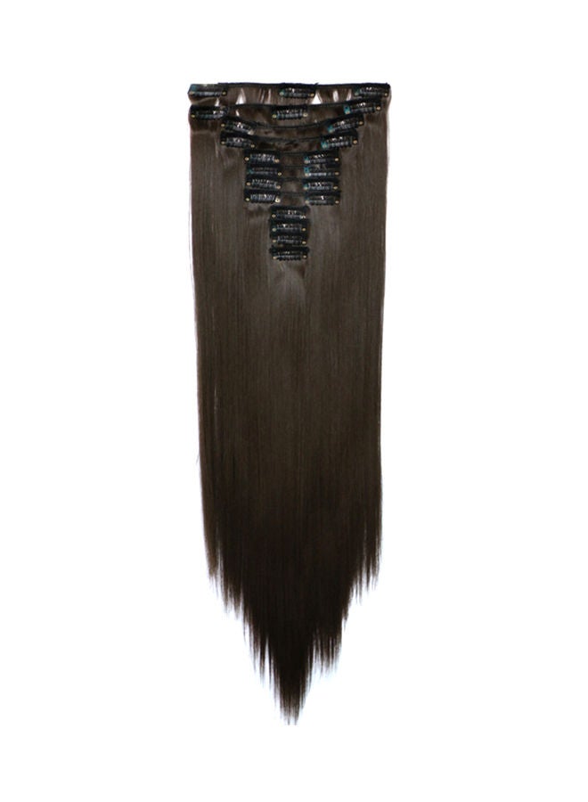 NIBEMINENT 12 Piece Long Straight Hair Extension Black 60centimeter