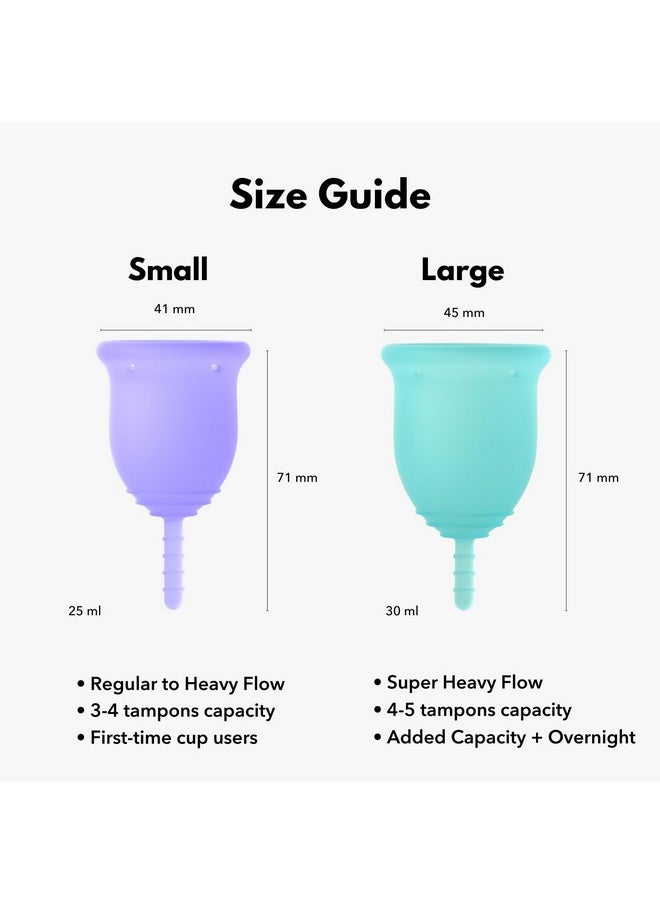 Lena - Menstrual Cups, Reusable Period Cup, Tampons,Period Underwear And Menstrual Pads Alternative, Feminine Care, Fsa Eligible, Silicone Menstrual Cup, Made In Usa, Super Heavy Flow, Large, Purple - Image 1