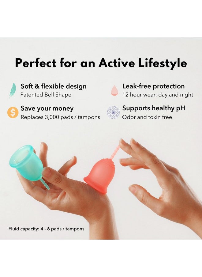 Lena - Menstrual Cups, Reusable Period Cup, Tampons,Period Underwear And Menstrual Pads Alternative, Feminine Care, Fsa Eligible, Silicone Menstrual Cup, Made In Usa, Super Heavy Flow, Large, Purple - Image 1