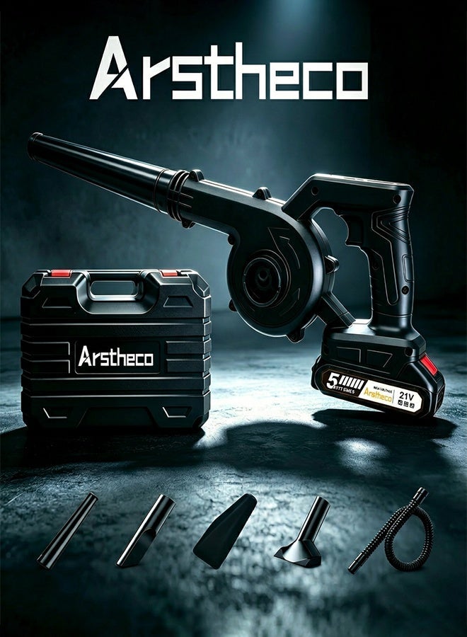 Arstheco 21V Cordless Air Blower, 420CFM 150MPH Powerful Blower with 5 Nozzles for Home, Car & Garden Cleaning - Image 1