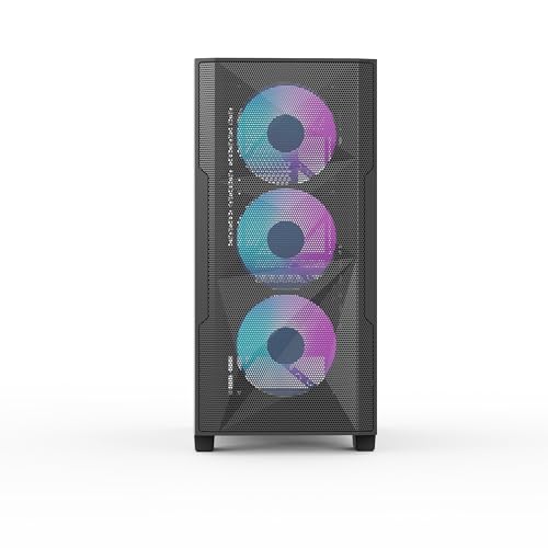 Rosewill FBM-X6 Micro ATX Mid Tower Case - Tempered Glass Side Panel, High Airflow, 4X PWM ARGB Fans, Dedicated Cable Routing Clips, Pre-Installed 650W 80+ Gold Power Supply - Black - Image 2