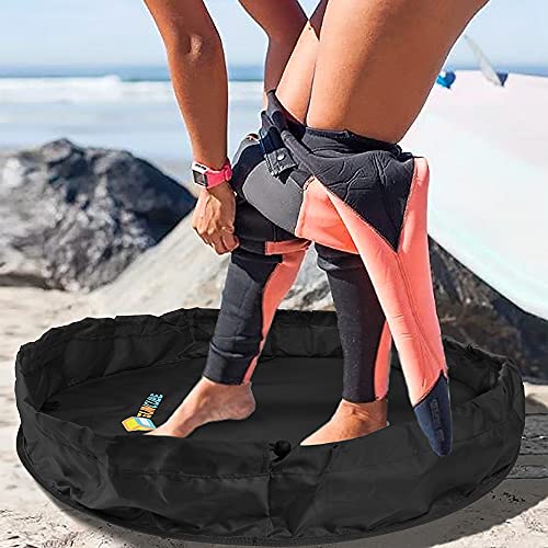 Suncube SUN CUBE Wetsuit Changing Mat, Waterproof Surf Bag, Drawstring Wetsuit Bag, Surfing Accessories for Kayakers, Dry Bag for Beach, Durable Compact No Leak Mat for Scuba (Black) - Image 3