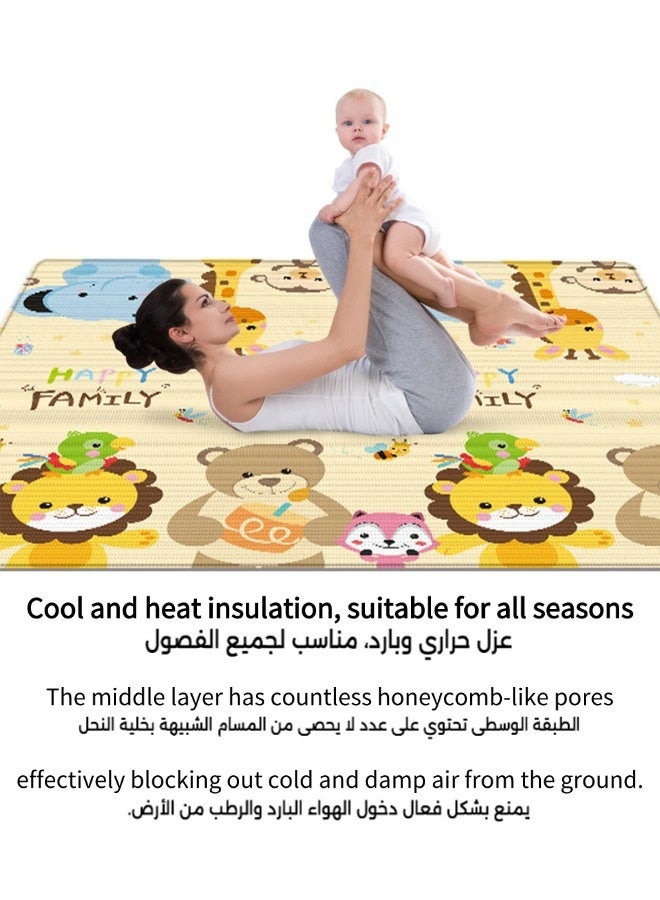 Vixplorn Large waterproof soft Newborn Games  mat, baby floor mat, foldable baby play mat, indoor and outdoor reinforced crawling mat, suitable for home, kindergarten, outdoor and travel use (Size：200*180*1cm) - Image 2