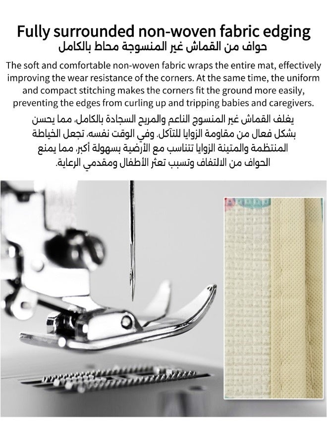 Vixplorn Large waterproof soft Newborn Games  mat, baby floor mat, foldable baby play mat, indoor and outdoor reinforced crawling mat, suitable for home, kindergarten, outdoor and travel use (Size：200*180*1cm) - Image 4