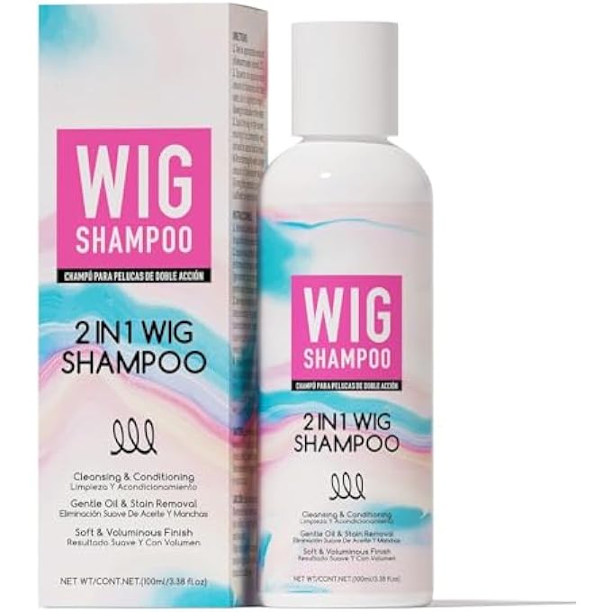 Gowwim 2 in 1 Wig Shampoo & Conditioner for Synthetic Hair - Gentle Cleanser & Detangler with Keratin, Coconut Oil & Shea Butter, Wig Wash & Care Kit- 100ml