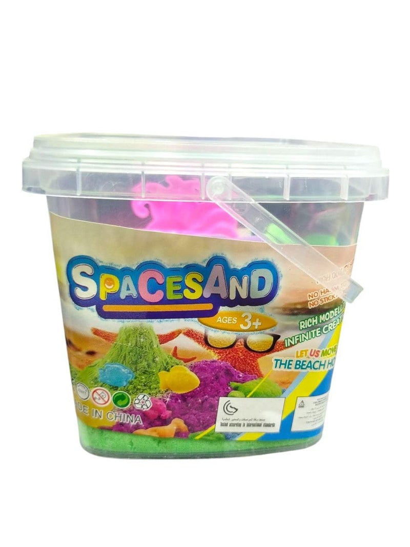 Amazing Dough and Magic Clay With Mould, Reusable Sensory Set, Gluten-Free Wonder Sand Activity Toys, Indoor Games for Kids Age 10 to 15 Green (750 GM Bucket)