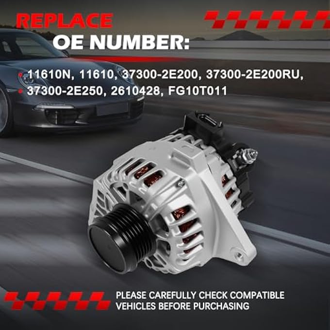 Autodevil 11610 Alternator 90 Amp 12V Fits for Elantra 2014-2017, Elantra Coupe 2013-2014, Forte & Forte Koup 2014-2016, 1.8L 2.0L, Replace OE 37300-2E200, 37300-2E200RU - Image 3