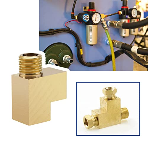 ECSiNG 2PCS Angle Adapter M10x1 T-Distributor Oil Pressure Sensor Tee Connecter Oil Pressure Gauge Adapter M10x1 Male to 2 M10x1 Female Adapter Brass - Image 2