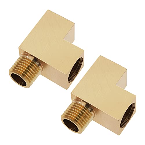 ECSiNG 2PCS Angle Adapter M10x1 T-Distributor Oil Pressure Sensor Tee Connecter Oil Pressure Gauge Adapter M10x1 Male to 2 M10x1 Female Adapter Brass - Image 1