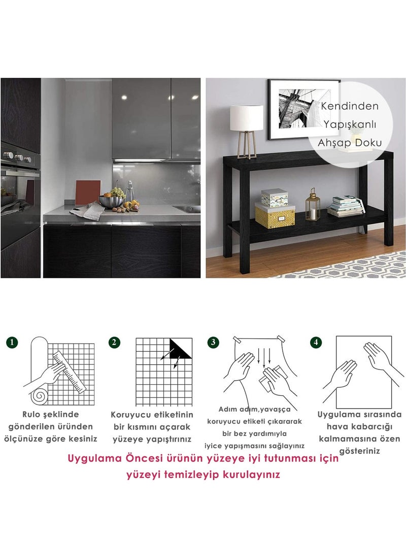 Technosmart 60CM×100CM Self Adhesive Wood Look Covering Paper Kitchen Cabinet Table Wall  - Image 5
