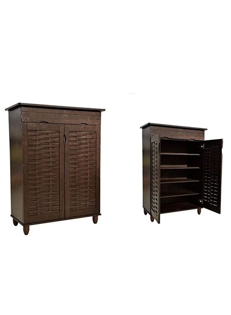 Galaxy Design Shoe Cabinet/Rank Wooden With Two Door, Brown GDF-1516 - Image 2