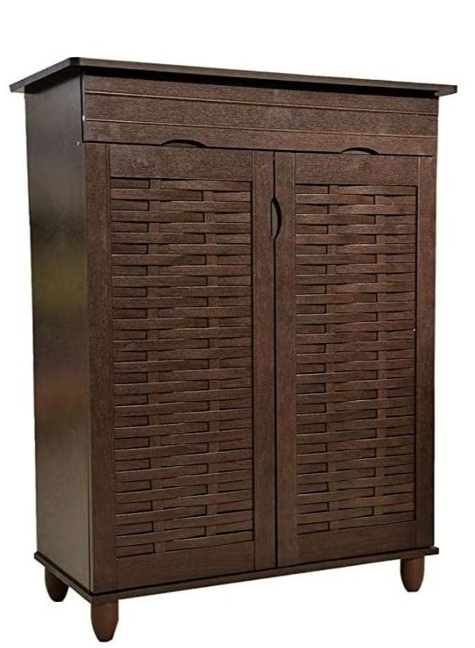 Galaxy Design Shoe Cabinet/Rank Wooden With Two Door, Brown GDF-1516 - Image 1