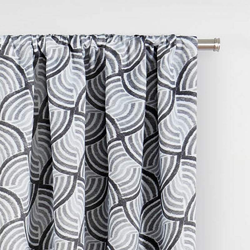 إكليبس Eclipse Benchley Mid Century Modern Termal Rod Rod Bocket Stretains لغرفة النوم أو غرفة المعيشة (لوحة واحدة) 37 في × 95 في الفحم - Image 2