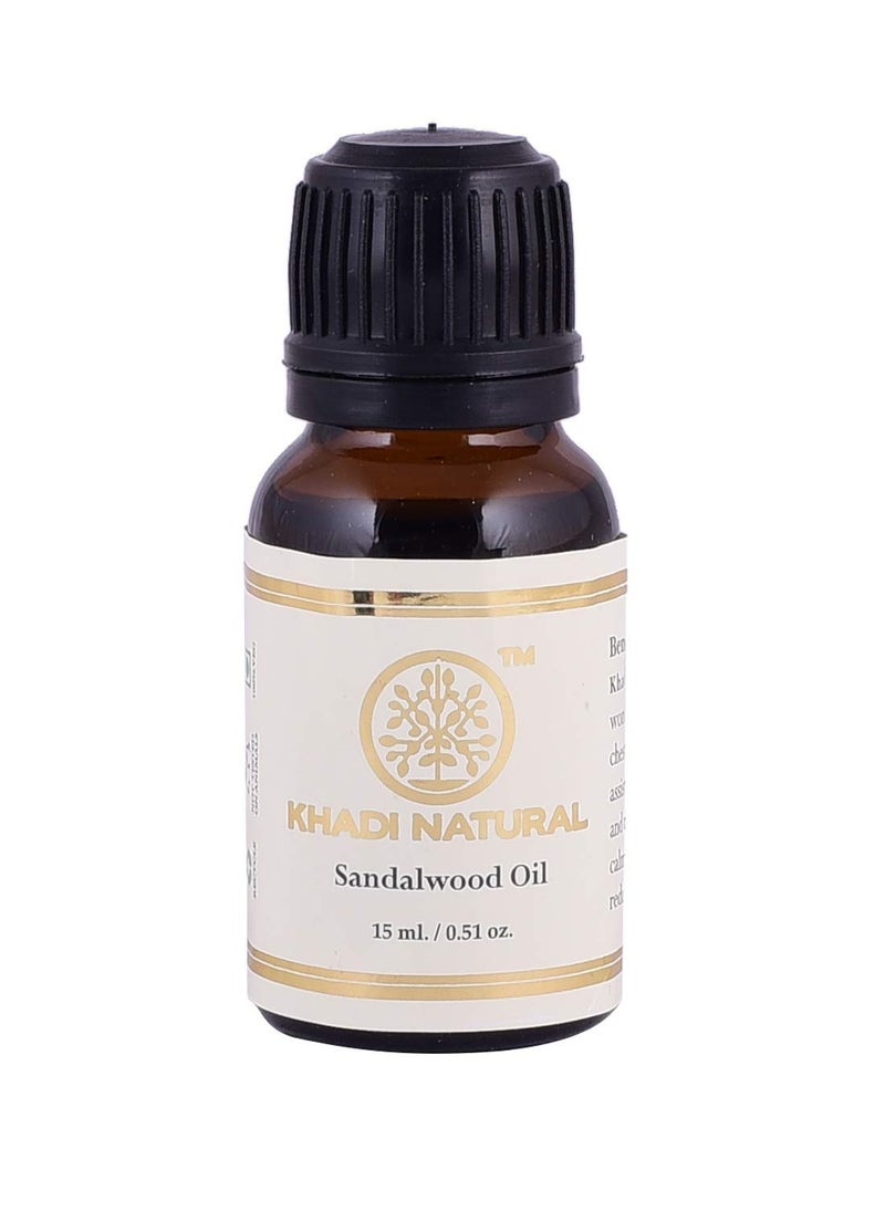 Khadi Natural Khadi Natural Sandalwood Essential Oil Pure and Natural Essential Oil Essential Oil for Calming Nervous Tension Ayurvedic Essential Oil 15 ml  - Image 3