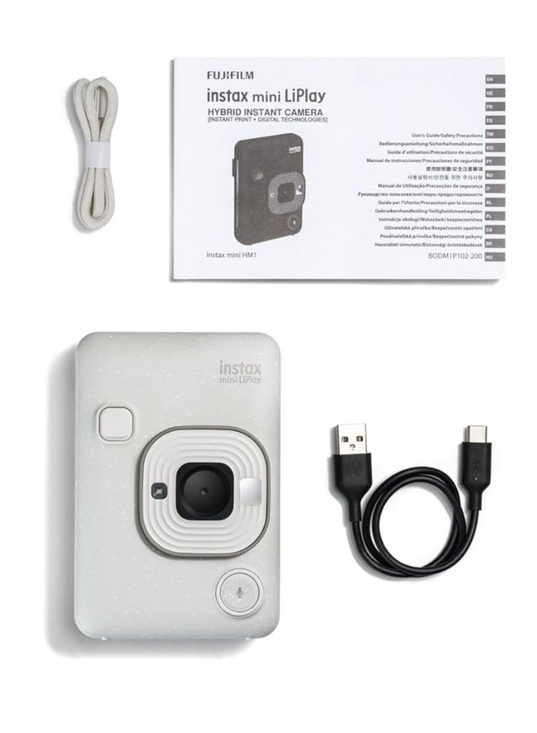 FUJIFILM INSTAX MINI LIPLAY HYBRID INSTANT CAMERA (MISTY WHITE) - Image 4
