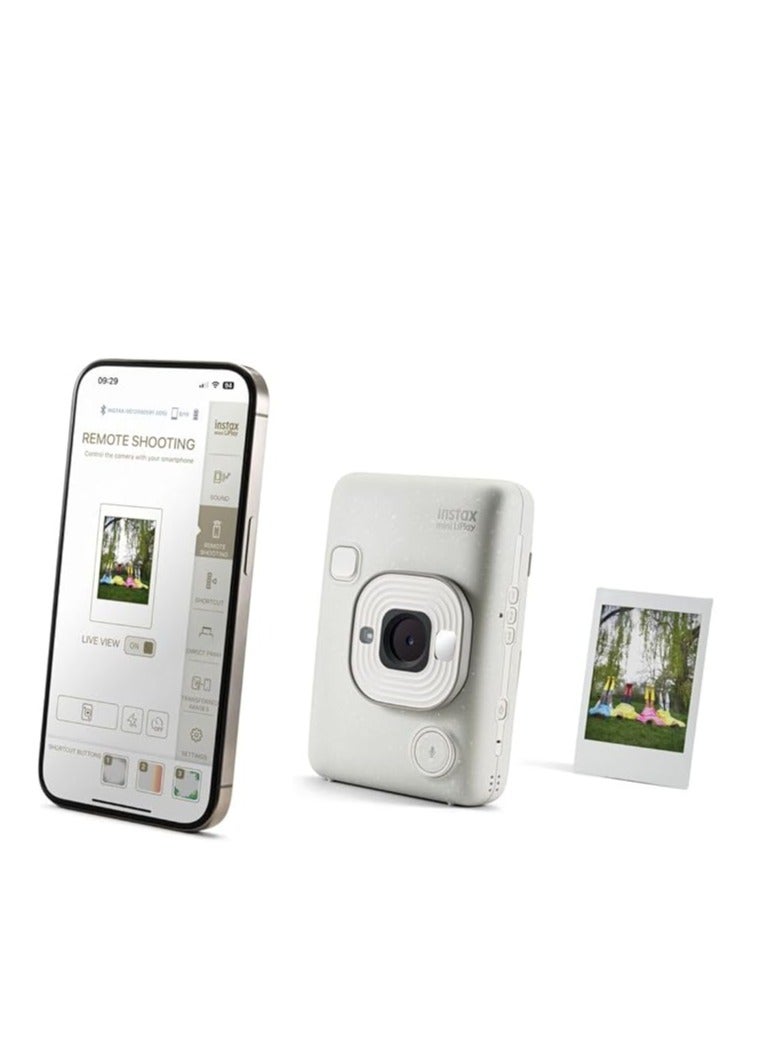 FUJIFILM INSTAX MINI LIPLAY HYBRID INSTANT CAMERA (MISTY WHITE) - Image 3