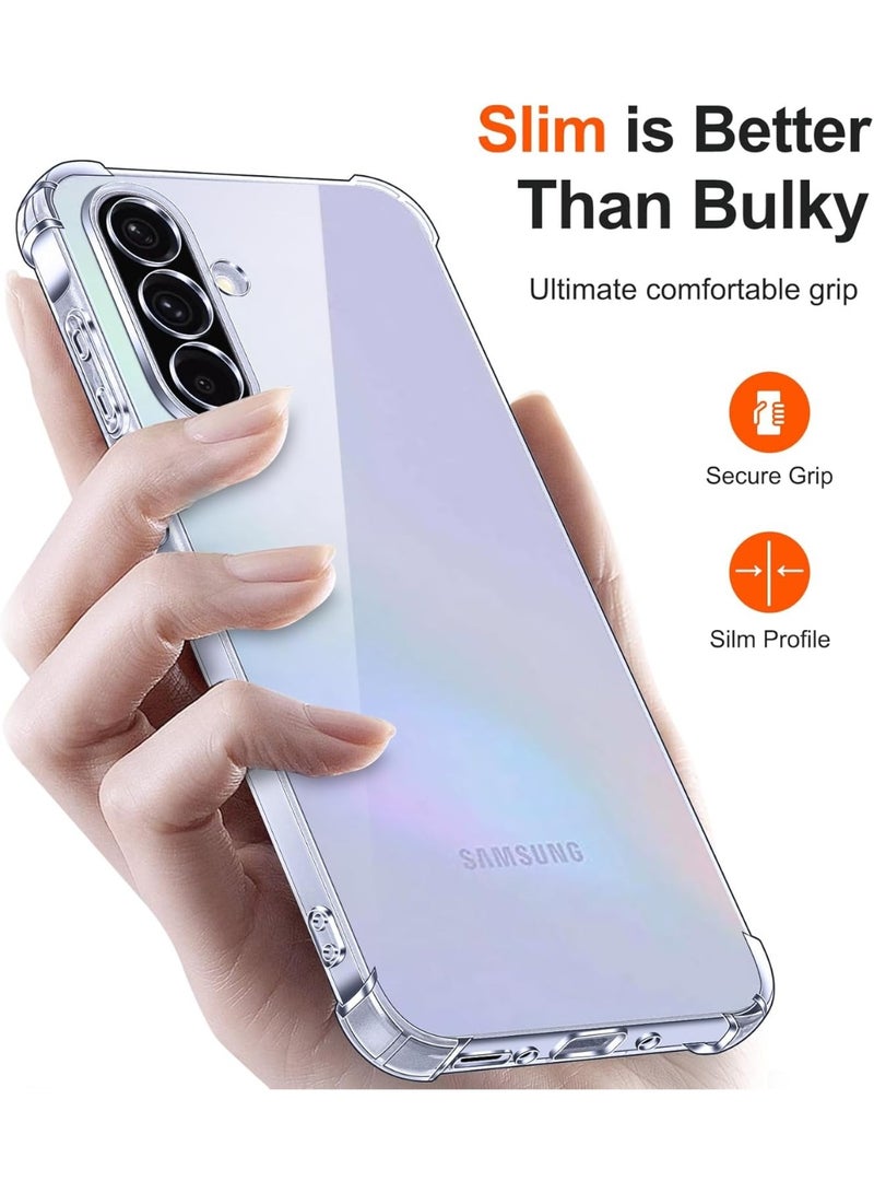جراب متوافق مع هاتف Samsung Galaxy A36 5G/Galaxy A56، غطاء سيليكون شفاف TPU Gorilla مضاد للصدمات وواقي للكاميرا وزوايا مقاومة للصدمات - شفاف - Image 2