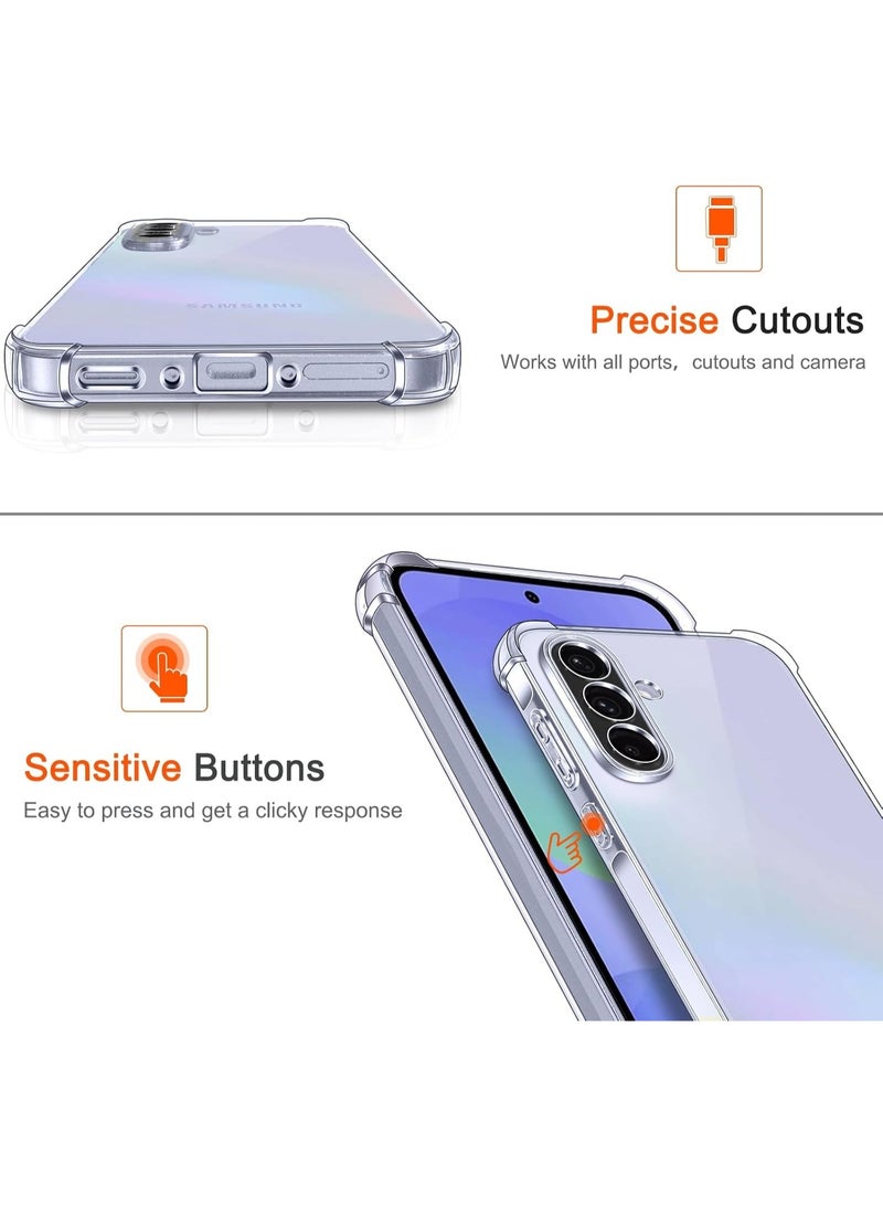 جراب متوافق مع هاتف Samsung Galaxy A36 5G/Galaxy A56، غطاء سيليكون شفاف TPU Gorilla مضاد للصدمات وواقي للكاميرا وزوايا مقاومة للصدمات - شفاف - Image 4