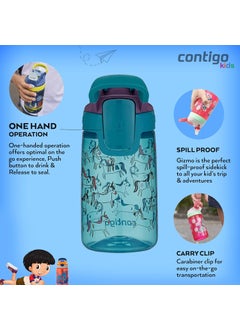 Contigo Contigo GIZMO Sip Water Bottle for Children, Sturdy BPA-Free, Leak-Proof, Intuitive Operation at the Press of a Button, Easy Cleaning, for Nursery, School, Sports, 420 ml  - Image 4