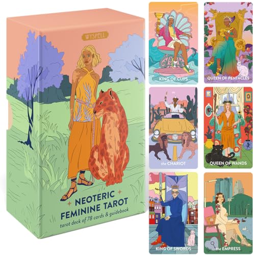 Wyspell Feminine Tarot Cards with Guide Book Borderless Modern Tarot Deck for Beginners Beautiful Unique Tarot Decks Traditional Symbolism - Image 1