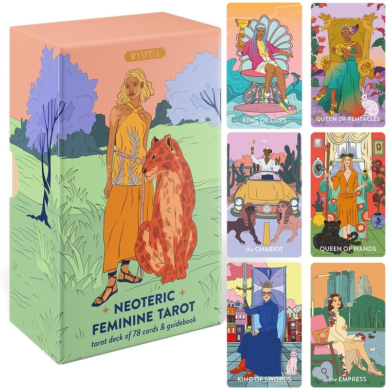 Wyspell Feminine Tarot Cards with Guide Book Borderless Modern Tarot Deck for Beginners Beautiful Unique Tarot Decks Traditional Symbolism - Image 3