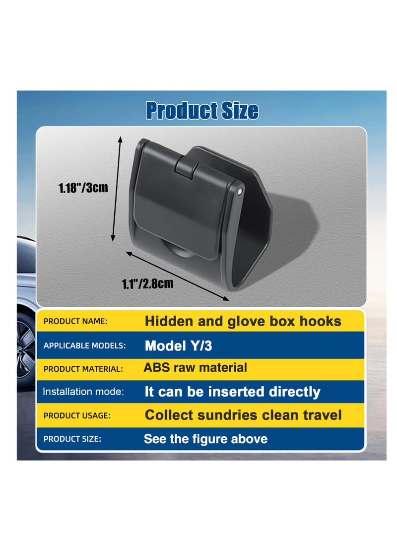 SYOSI SYOSI Hidden Front Trunk Hook Compatible with Tesla Model Y 2022 2023 Accessories, Car - specific Glove Box Hook, Seat Hook and Car Trash Can  - Image 3