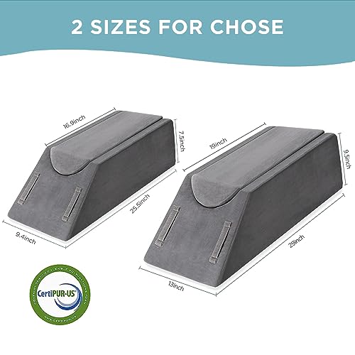 UBBCARE Leg Elevation Pillow for Leg/Knee Surgery Recovery, Memory Foam Leg Pillow with Velvet Washable Cover, Small Grey - Image 5