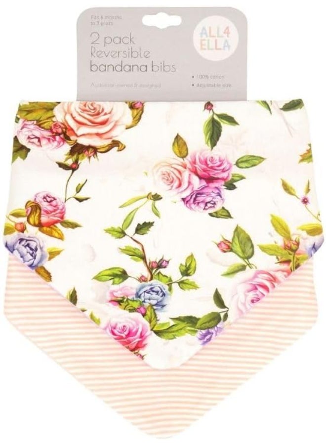 All4Ella Rose Bandana Bibs 2 Pack - Image 3