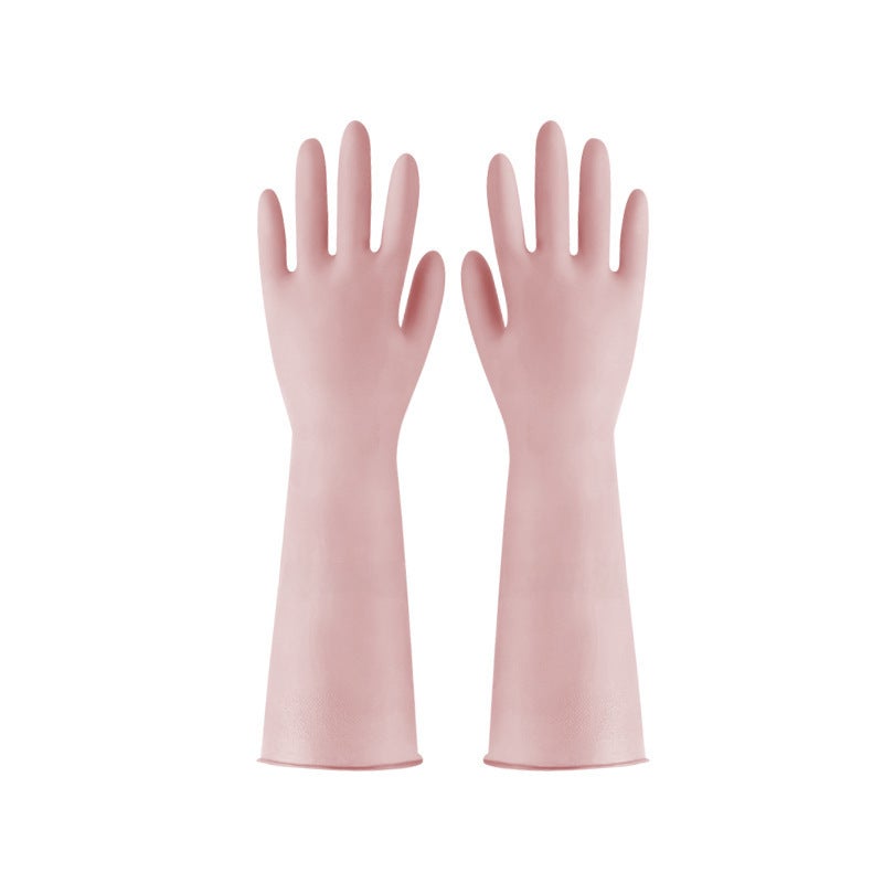 Durable Rubber Gloves for Dishwashing and Cleaning Morandi powder (extended 37cm) Morandi powder (extended 37cm)
