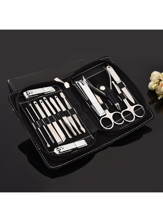 PhantomSky 15 Pcs Stainless Steel Manicure Pedicure Set Nail-Clippers Cleaner Cuticle Grooming Kit - Perfect Nail Scissors Tool Set for Professional and Daily Use - Image 3