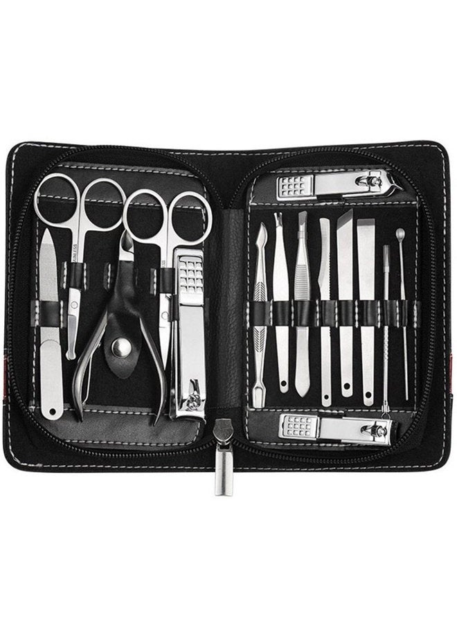 PhantomSky 15 Pcs Stainless Steel Manicure Pedicure Set Nail-Clippers Cleaner Cuticle Grooming Kit - Perfect Nail Scissors Tool Set for Professional and Daily Use - Image 1