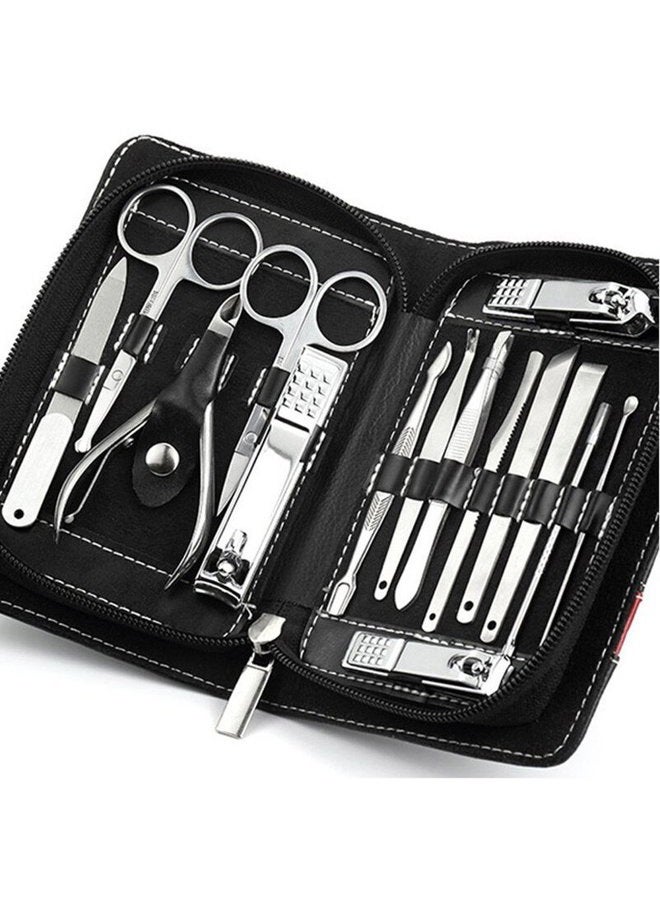 PhantomSky 15 Pcs Stainless Steel Manicure Pedicure Set Nail-Clippers Cleaner Cuticle Grooming Kit - Perfect Nail Scissors Tool Set for Professional and Daily Use - Image 2